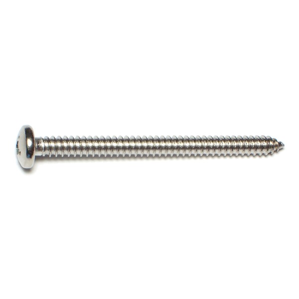 Midwest Fastener Sheet Metal Screw, #14 x 3 in, 18-8 Stainless Steel Pan Head Phillips Drive, 50 PK 53577